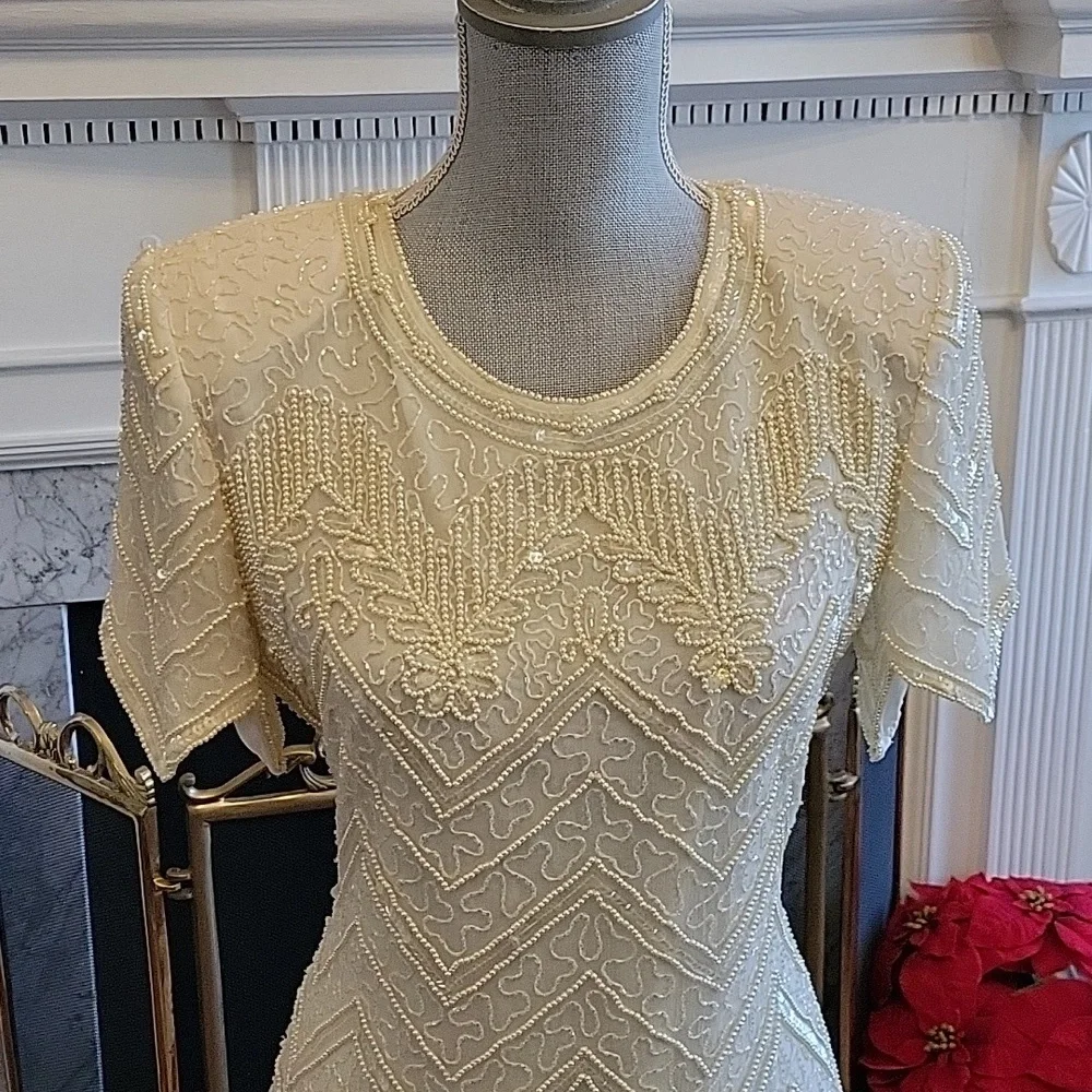 Vintage 1980's Beaded Dress - Picture 2 of 11